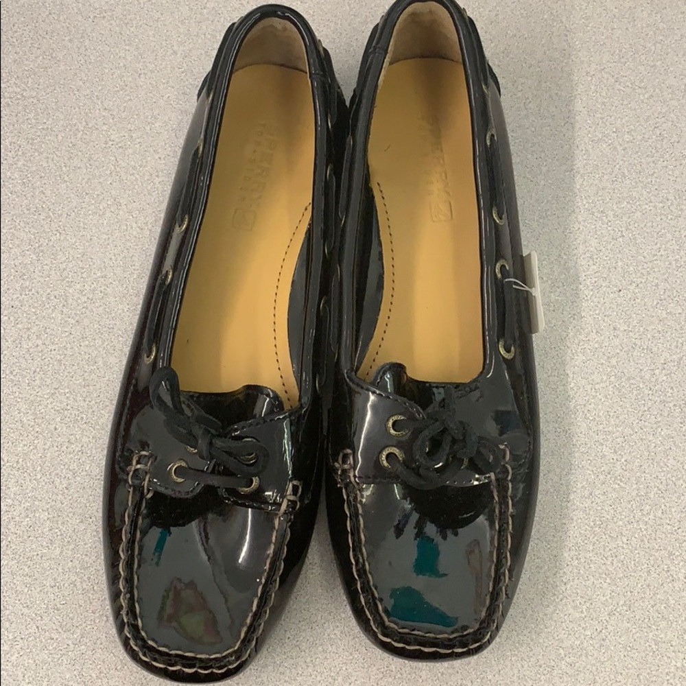 Black Shiny Sperry Top-Sider size 7.5